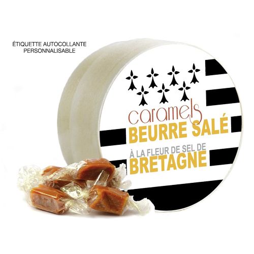 BOÎTE RONDE EN BOISavec caramels au beurre salé 150 g