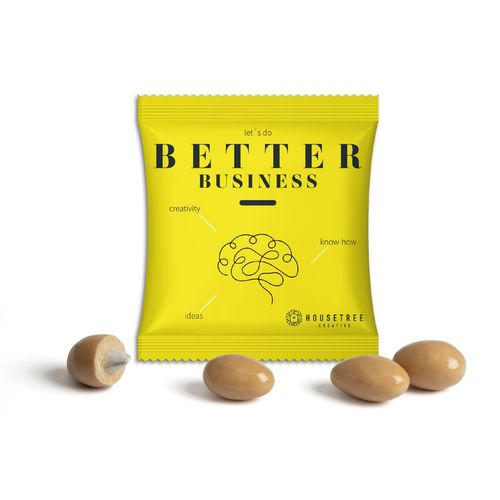 102910 - AMANDES CARAMÉLISÉES SALÉES
dans un sachet personnalisé - 1-Objet-Pub
