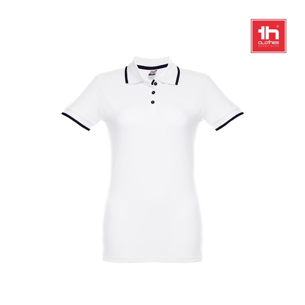 THC ROME WOMEN WH. Polo bicolore en coton pour femme