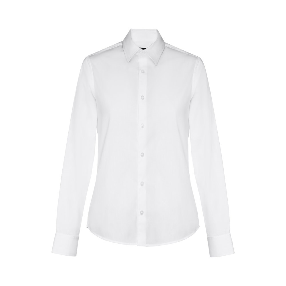 THC PARIS WOMEN WH. Chemise en popeline à manches longues pour femmes. Couleur blanche