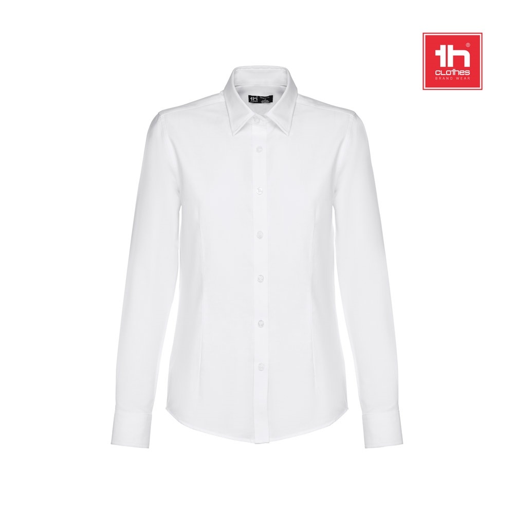 THC TOKYO WOMEN WH. Chemise oxford à manches longues pour femmes. Couleur blanche