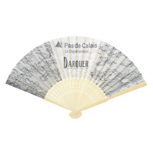 ÉVENTAIL EN BAMBOU ET TISSU