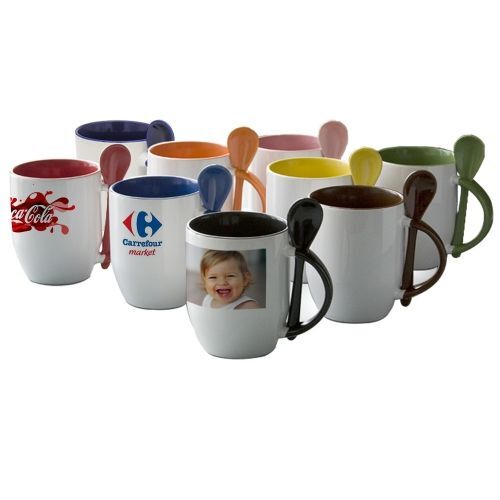 Tasse BICOLORE cuillère - Bleu cambridge