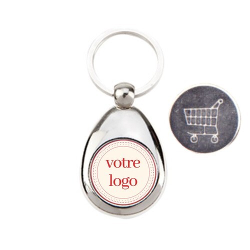 Porte clés Métal Rond avec jeton - France