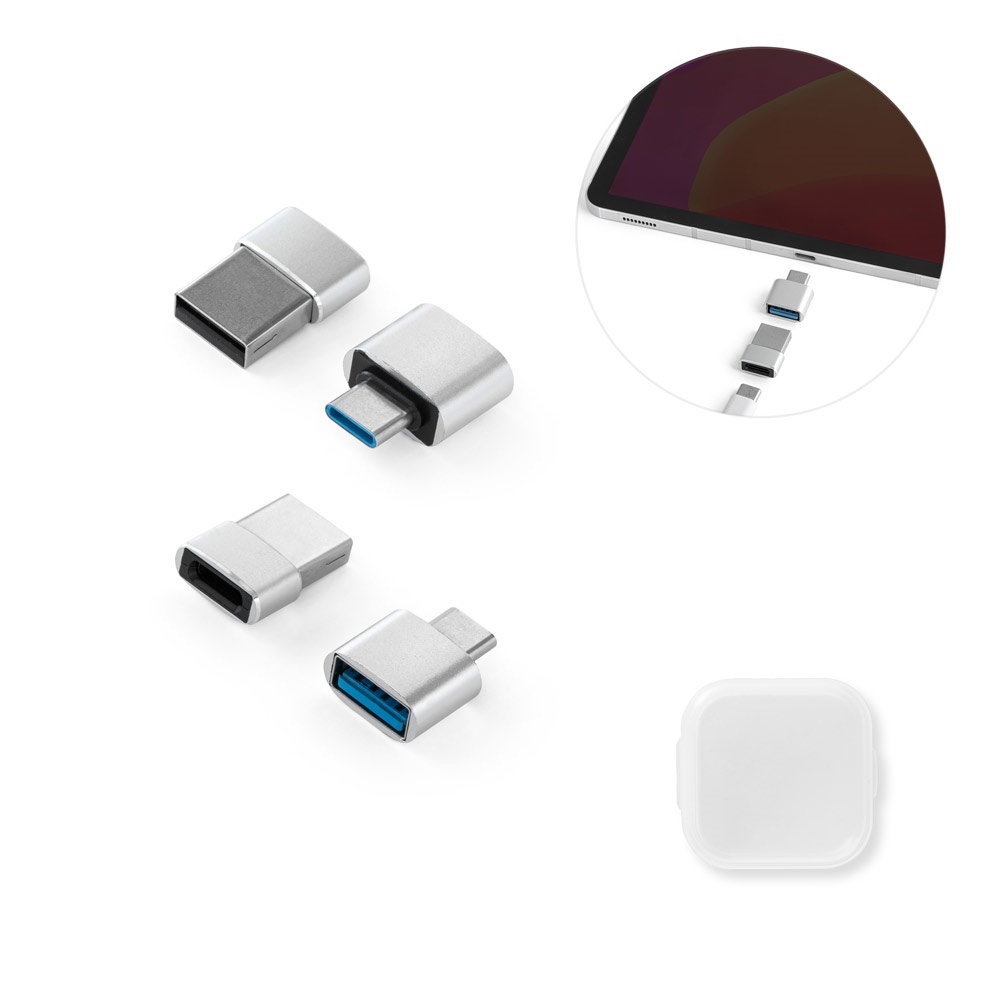 MINSKY. Jeu de 2 adaptateurs USB-A / USB-C en aluminium