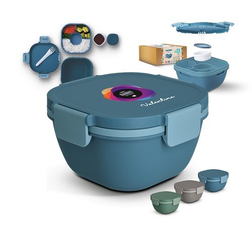 BOITE A REPAS (LUNCH BOX) MULTI-COMPARTIMENTS AVEC FOURCHETTE