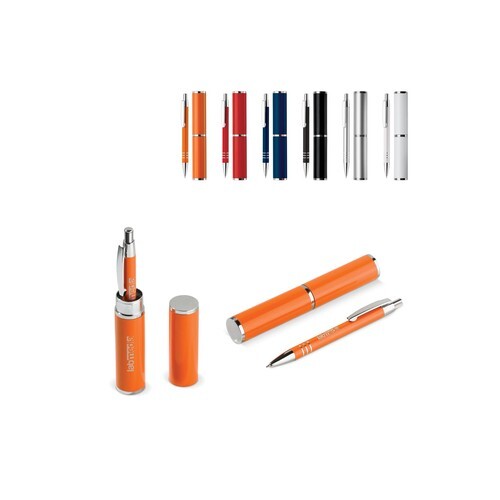 Stylo bille dans étui tube métal