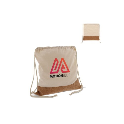 Sac Liège/Jute avec cordelettes en coton 38x41cm