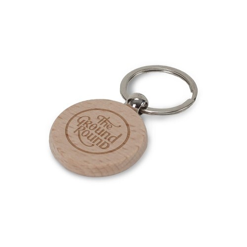 Porte-clé rond en bois Ø40mm