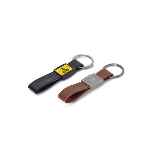 Porte-clés en cuir artificiel et métal