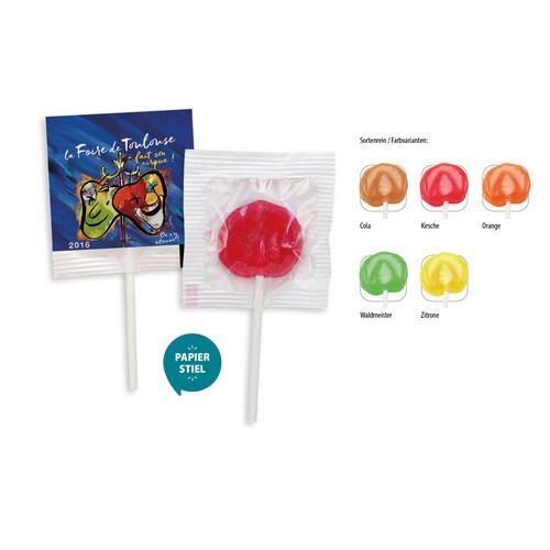 Sucette ronde aplatie, Sucette ronde aplatie Cerise