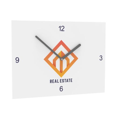 Horae Horloge murale Rectangle (240x350 mm). Aiguilles Argent