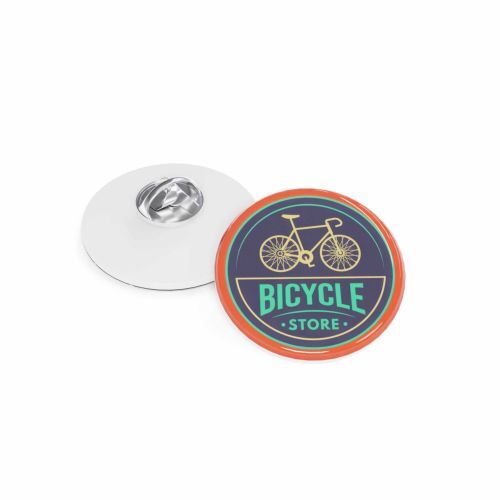 Pin Plastic with pin & clutch, Round, 22 mm, Doming in full color