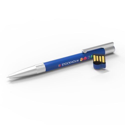 Stylo USB Stockholm (Bleu), encre bleue, 2 GB Basic