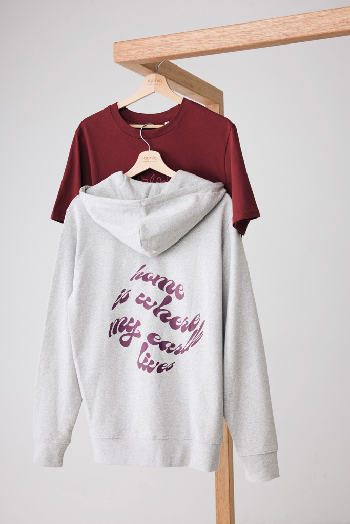 Sweat à capuche avec zip en coton recyclé Iqoniq Abisko