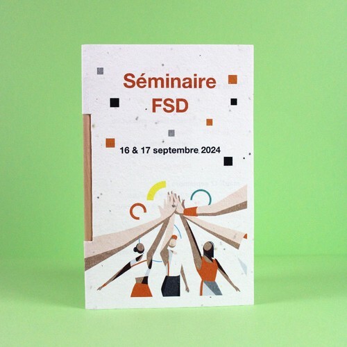 Carte voeux papier graines et crayon bois