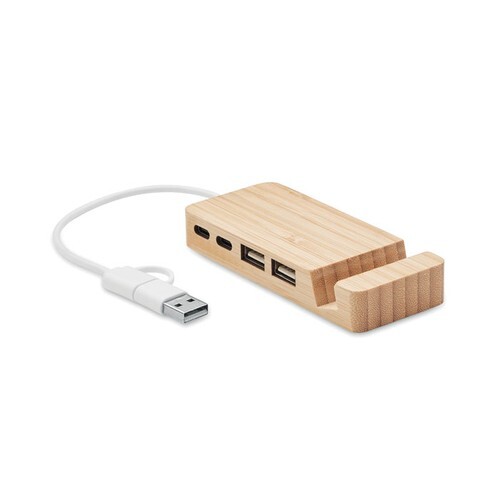 HUBSTAND Hub USB 4 ports en bambou