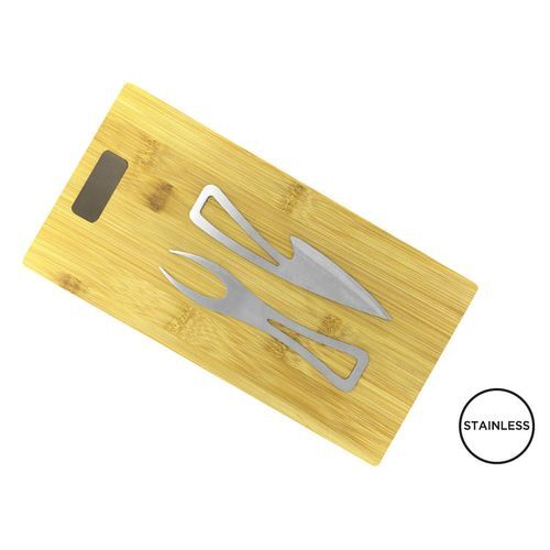 Planche à découper en bambou avec couverts à fromage 'Takeita'