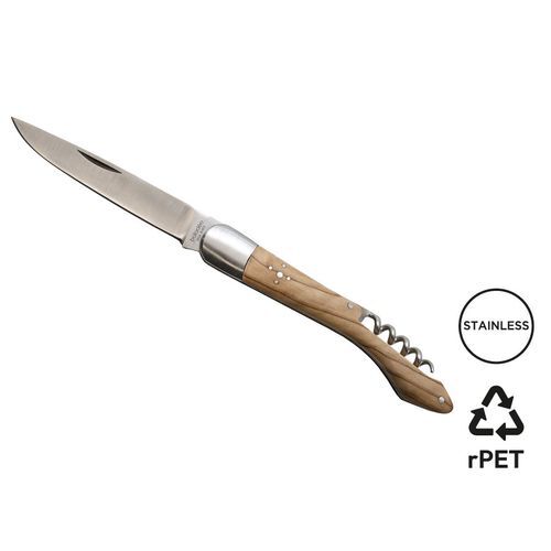 Couteau 'Héritage', 12cm, tire-bouchon, olivier