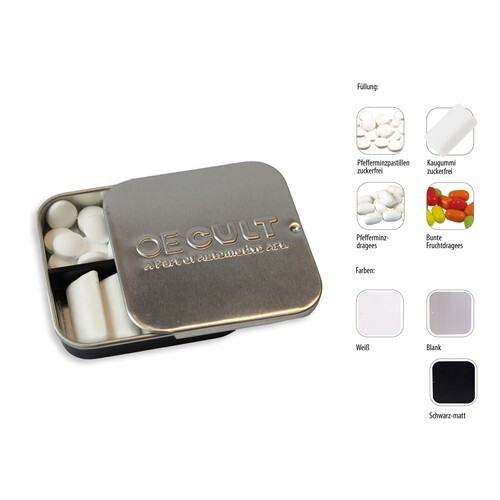 Twin Tin blanche embossée, Chewing-Gums dragées (Boîte)