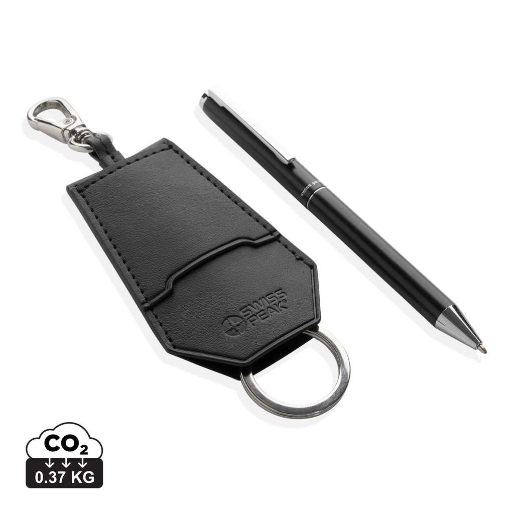 Set porte-clés et stylo en rPET PU RCS Swiss Peak Tula