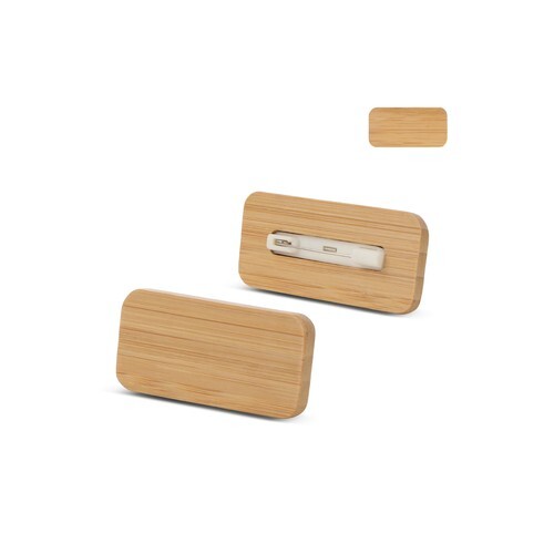 Badge nominatif en bambou avec épingle