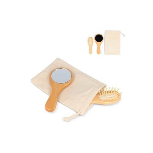 Set de brosses et miroirs en bois Schima superba