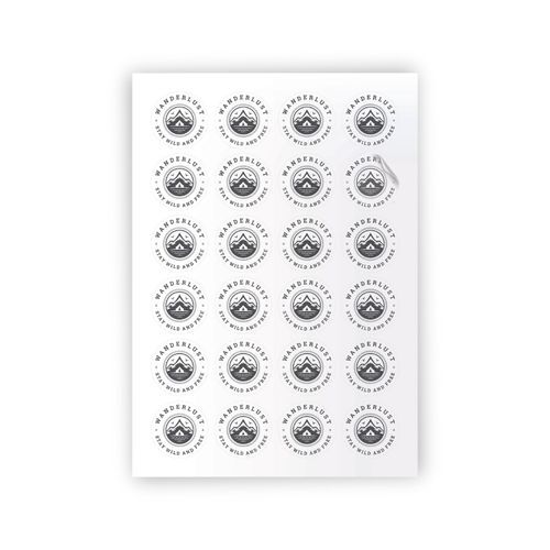 Sticker blanc en PLANCHE A5 (INT/EXT) Blanc 10 stickers intérieurs
