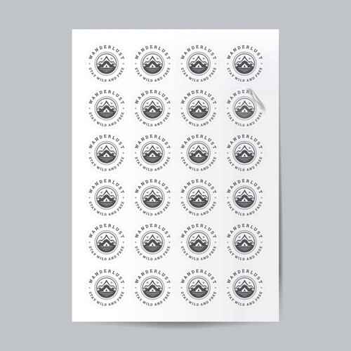 Sticker blanc en PLANCHE A4 (INT/EXT) Blanc 13 stickers intérieurs