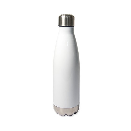 Bouteille isotherme SCREW blanche fond Argent - 500ml