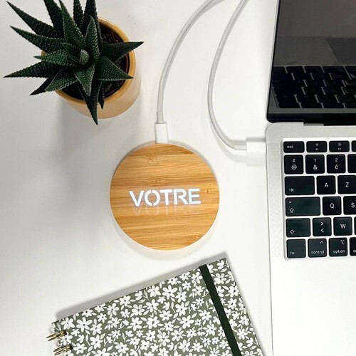 Chargeur à induction bambou rétroéclairée