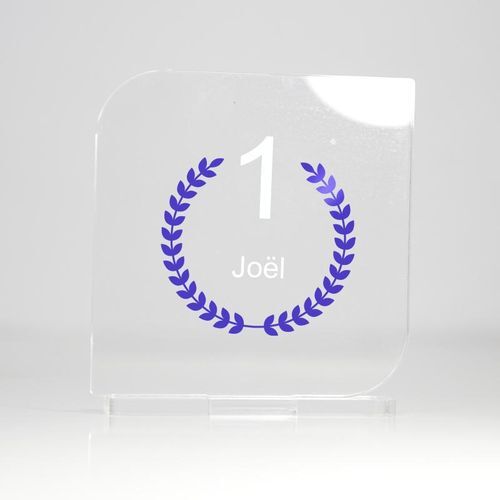 Trophée en plexiglas CARRE 2 - France 3 mm