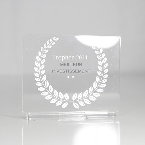 Trophée en plexiglas RECTANGLE - France 3 mm