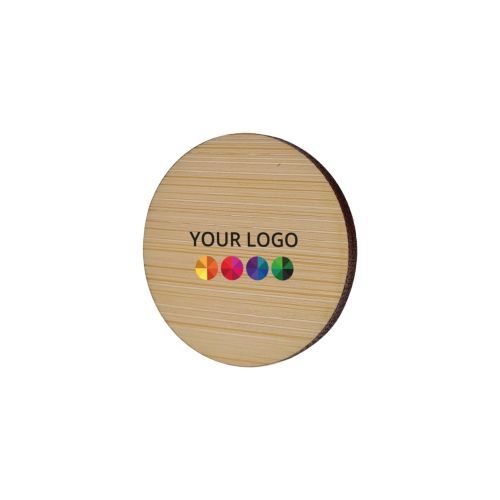 Badge Bamboo Rond Ø 40mm, Magnet, Impression Quadri
