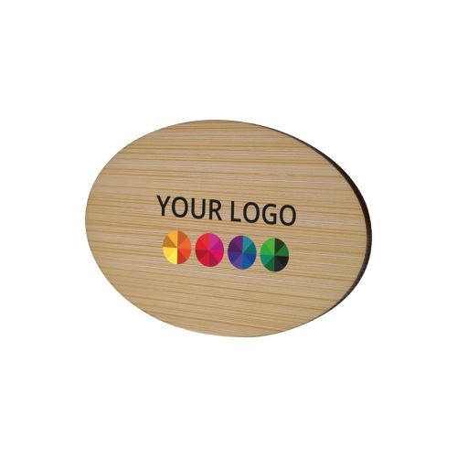 Badge Bamboo Ovale 74x50mm, Magnet, Impression Quadri
