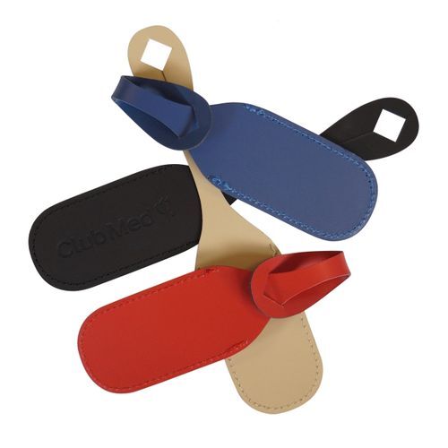 Porte-étiquette bagage cuir régénéré