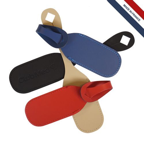 Porte-étiquette cuir régé.