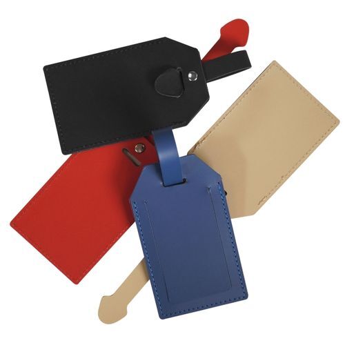 Porte-étiquette bagage cuir régénéré