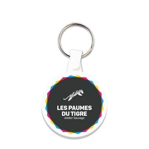 PORTE CLES PLASTIQUE SOUPLE ROND Ø41 mm (anneau 25 mm)