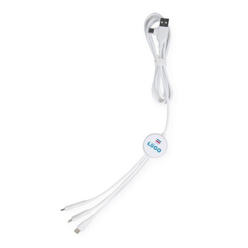 Câble long 6 en 1 Rétroéclairé 120cm Blanc