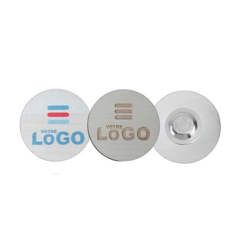 Badge en bois AIMANTÉ - France Rond 40 mm Plaqué bois