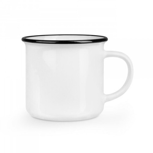 Tasse céramique TOMY rebord noir - 250 ml Blanc
