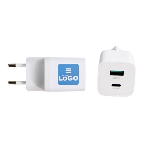 Chargeur USB 20W 2 ports Usb, prise UE
