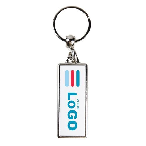 Porte-clés Métallique rectangle M - France - Gris