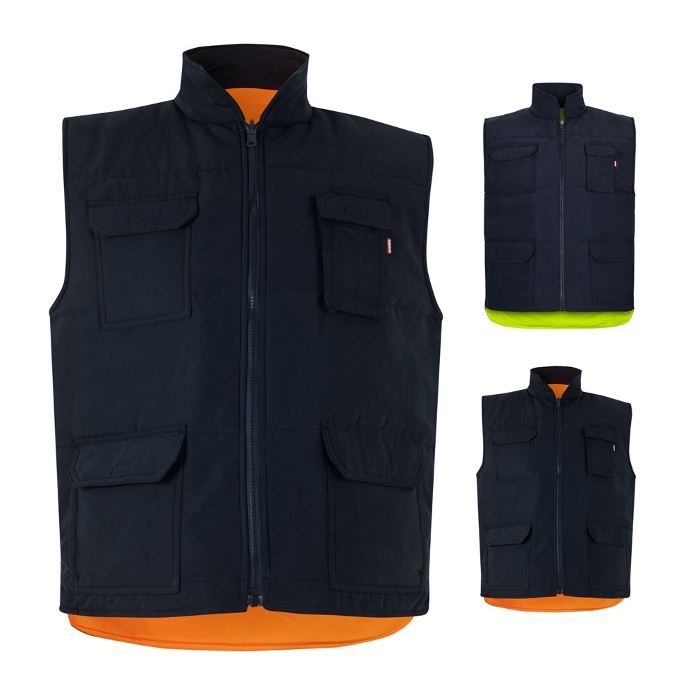 VL DIANA. Gilet rembourré (220g/m²), réversible en polyester (100%), avec fermeture à glissière et tirette réversible, et multipoches
