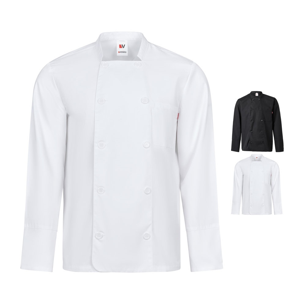VL KALI. Veste de cuisine à manches longues (175g/m²), en coton (35%) et polyester (65%)