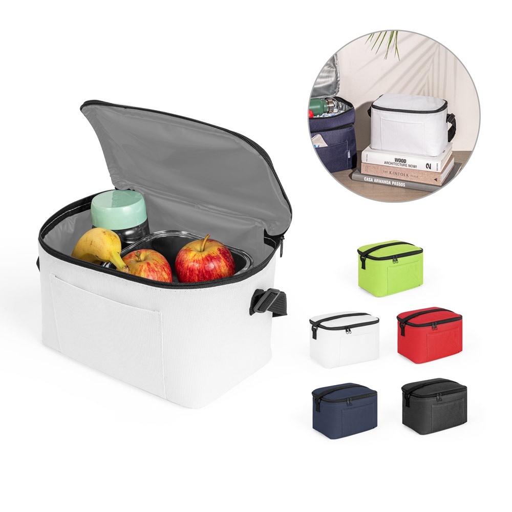 CANCUN. Sac thermique en polyester recyclé 600D avec sangle réglable 7 L