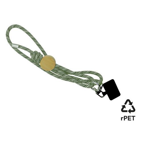 Lanyard pour smartphone 'Madrid', RPET kaki