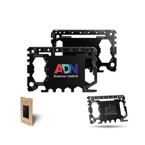 CARTE OUTIL MULTIFONCTION EN ACIER INOXYDABLE