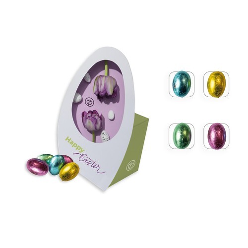 Oeuf en boîte publicitaire, Oeufs en chocolat fourrés à la crème de noisettes